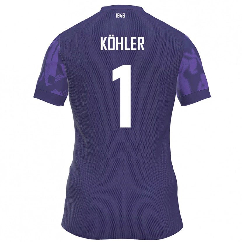 Danxen Dames Lucas Köhler #1 Paars Wit Thuisshirt Thuistenue 2025/26 T-Shirt België