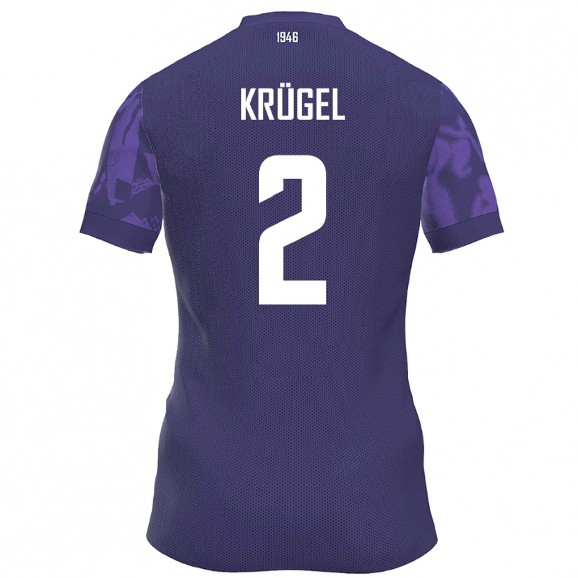 Danxen Dames Theo Krügel #2 Paars Wit Thuisshirt Thuistenue 2025/26 T-Shirt België