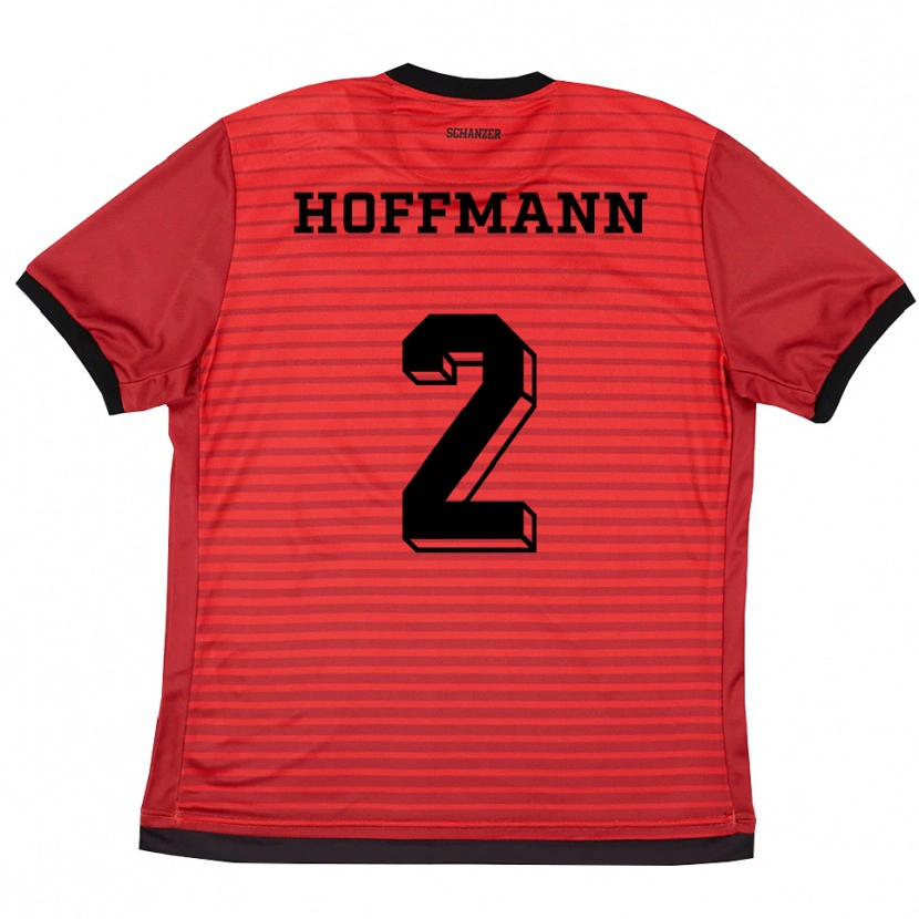 Danxen Dames Tim Hoffmann #2 Rood Zwart Thuisshirt Thuistenue 2025/26 T-Shirt België