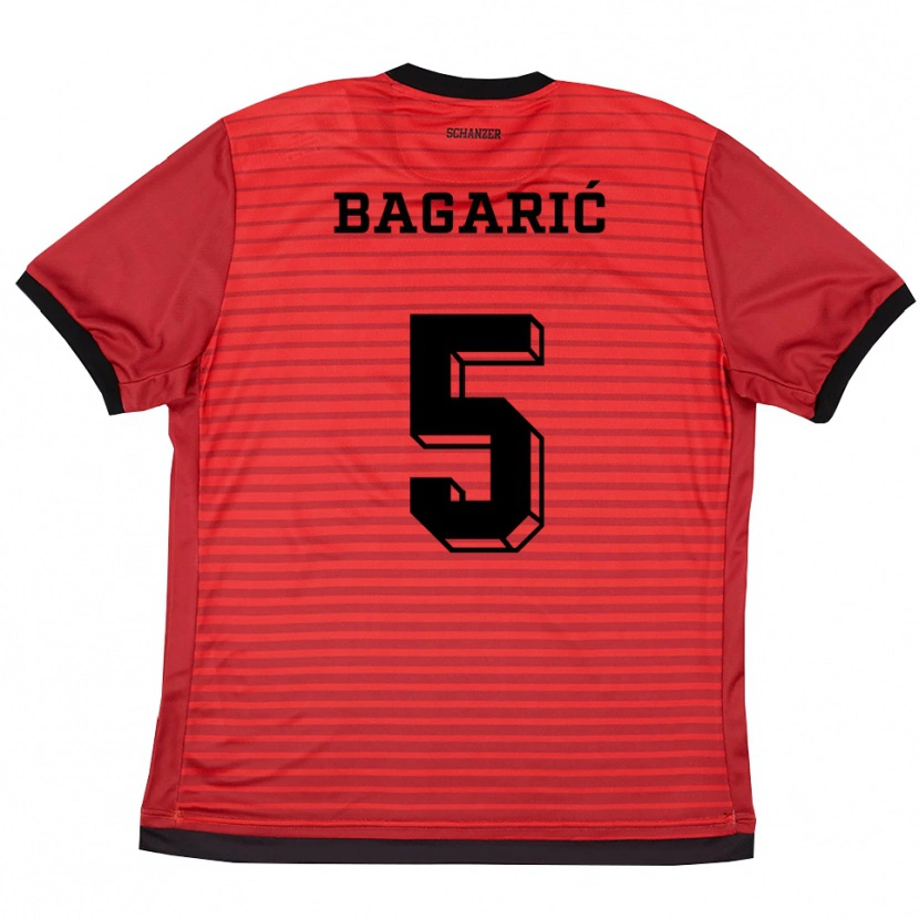 Danxen Dames Tomislav Bagarić #5 Rood Zwart Thuisshirt Thuistenue 2025/26 T-Shirt België