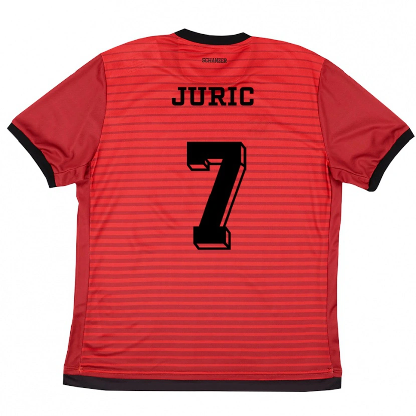 Danxen Dames Kristjan Juric #7 Rood Zwart Thuisshirt Thuistenue 2025/26 T-Shirt België