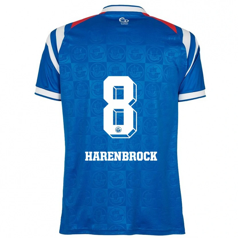 Danxen Dames Cedric Harenbrock #8 Blauw Wit Rood Thuisshirt Thuistenue 2025/26 T-Shirt België