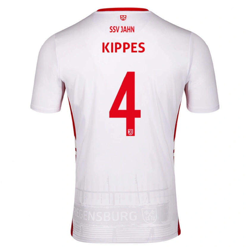 Danxen Dames Ben Kippes #4 Wit Rood Thuisshirt Thuistenue 2025/26 T-Shirt België