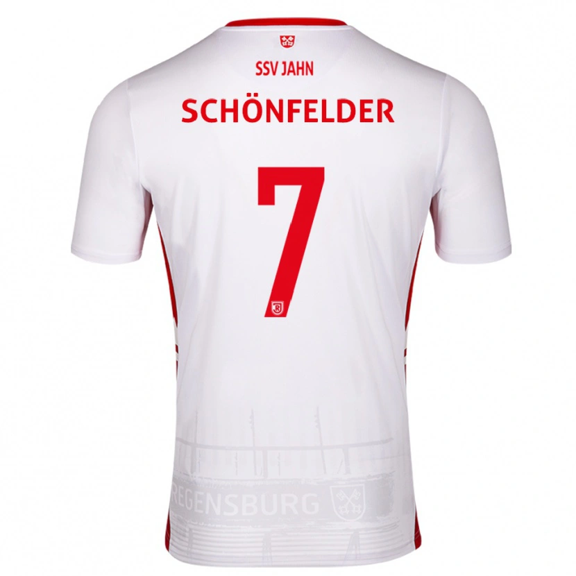 Danxen Dames Oscar Schönfelder #7 Wit Rood Thuisshirt Thuistenue 2025/26 T-Shirt België