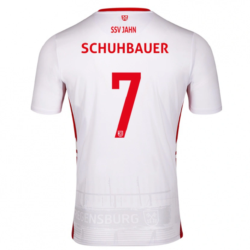 Danxen Dames Simon Schuhbauer #7 Wit Rood Thuisshirt Thuistenue 2025/26 T-Shirt België