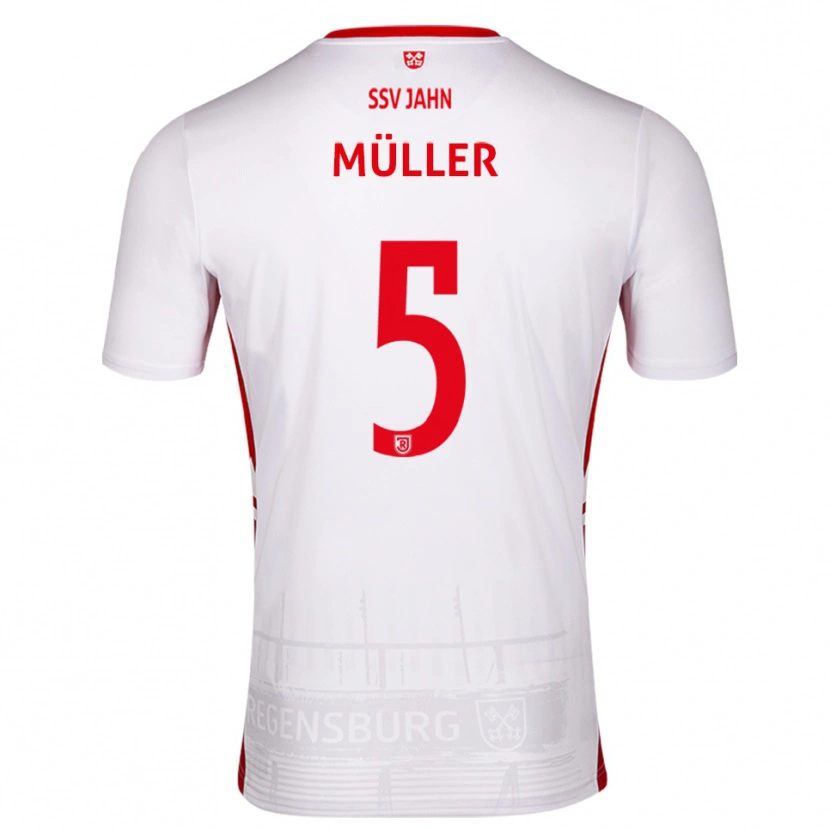 Danxen Dames Philipp Müller #5 Wit Rood Thuisshirt Thuistenue 2025/26 T-Shirt België