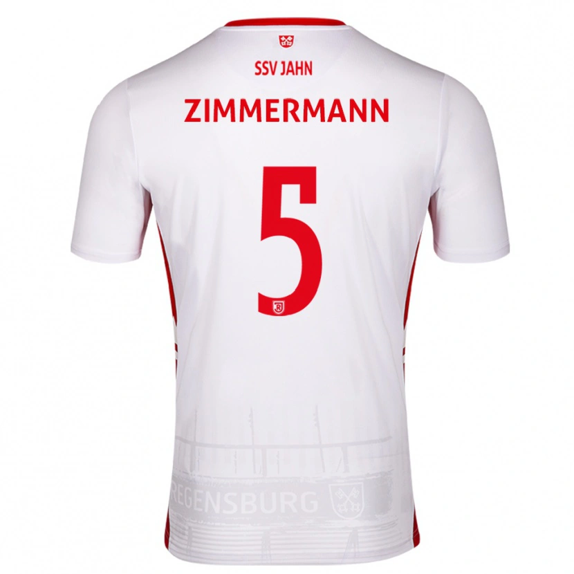 Danxen Dames Vitus Zimmermann #5 Wit Rood Thuisshirt Thuistenue 2025/26 T-Shirt België