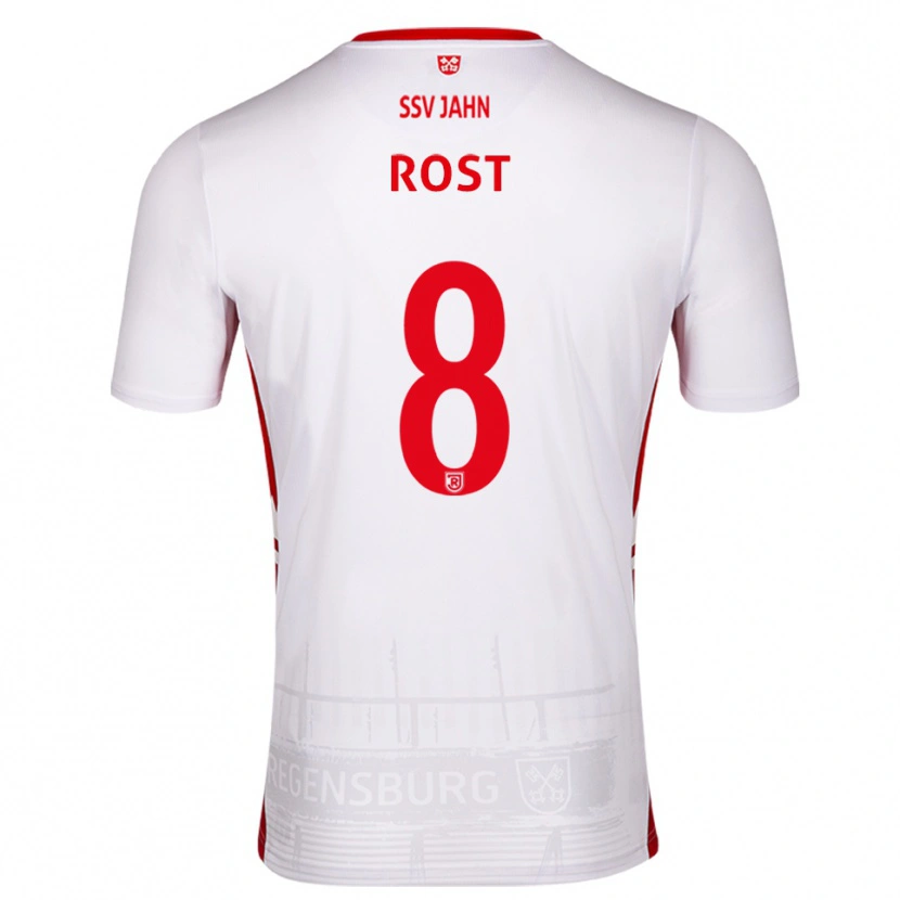 Danxen Dames Fabio Rost #8 Wit Rood Thuisshirt Thuistenue 2025/26 T-Shirt België