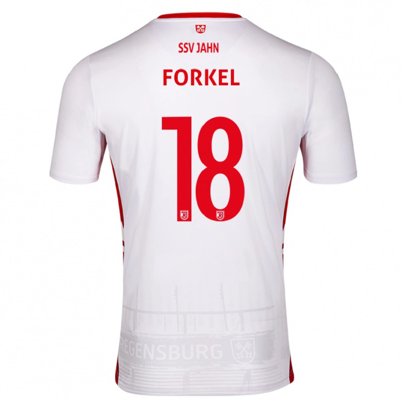 Danxen Dames Dustin Forkel #18 Wit Rood Thuisshirt Thuistenue 2025/26 T-Shirt België