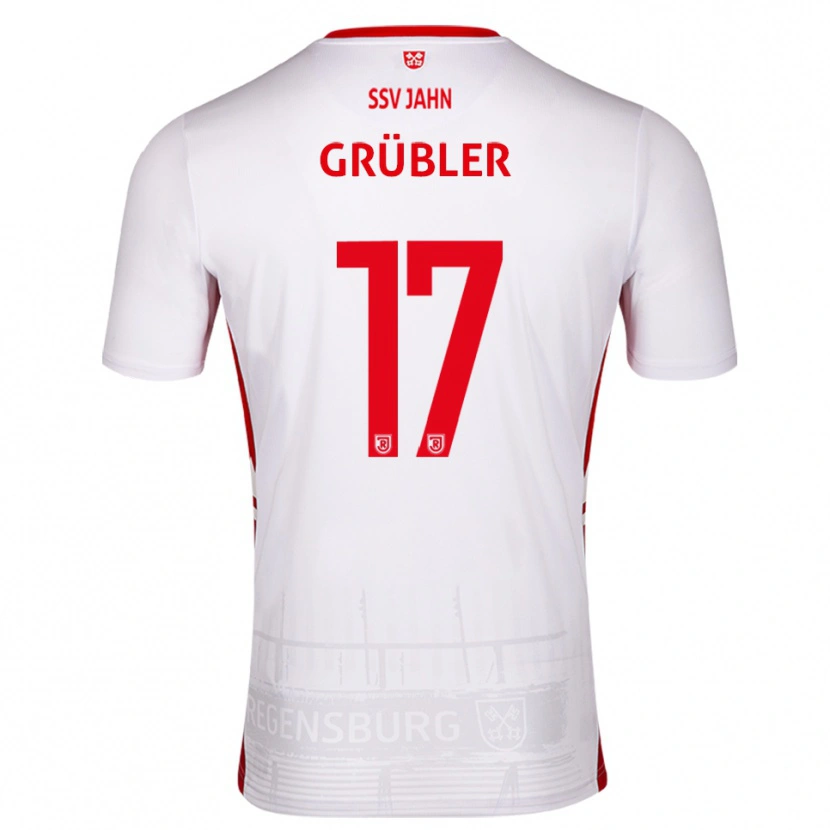 Danxen Dames David Grübler #17 Wit Rood Thuisshirt Thuistenue 2025/26 T-Shirt België