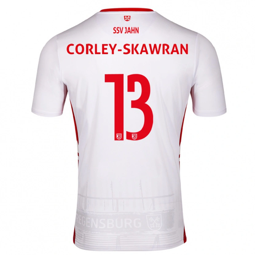 Danxen Dames Dorian Corley-Skawran #13 Wit Rood Thuisshirt Thuistenue 2025/26 T-Shirt België