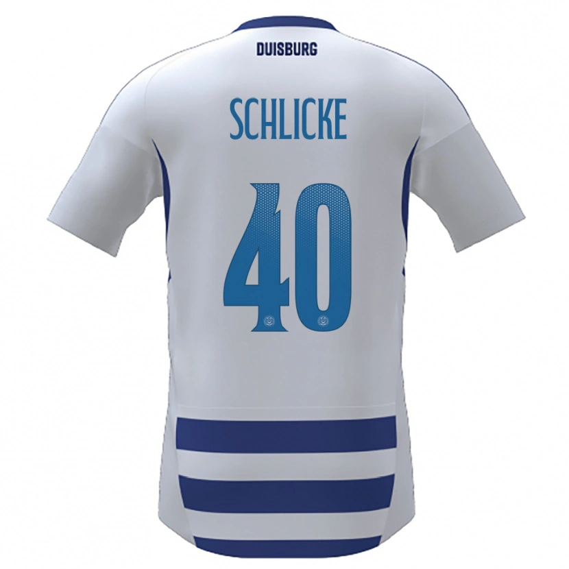 Danxen Dames Ben Schlicke #40 Wit Blauw Thuisshirt Thuistenue 2025/26 T-Shirt België