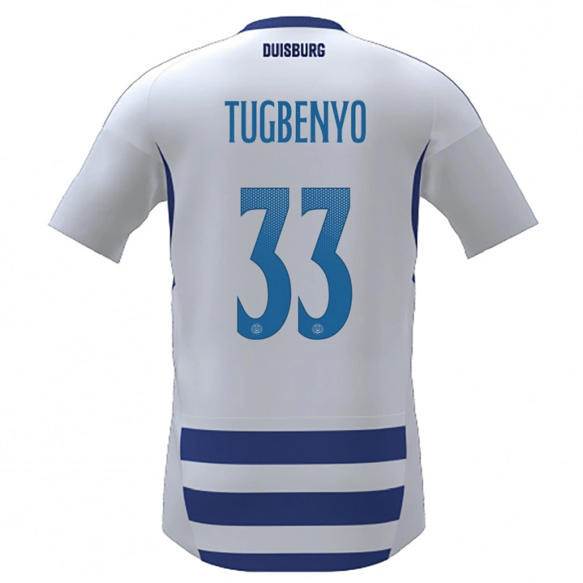 Danxen Dames Jesse Tugbenyo #33 Wit Blauw Thuisshirt Thuistenue 2025/26 T-Shirt België