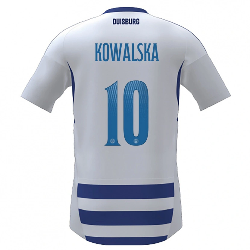 Danxen Dames Darren Kowalska #10 Wit Blauw Thuisshirt Thuistenue 2025/26 T-Shirt België