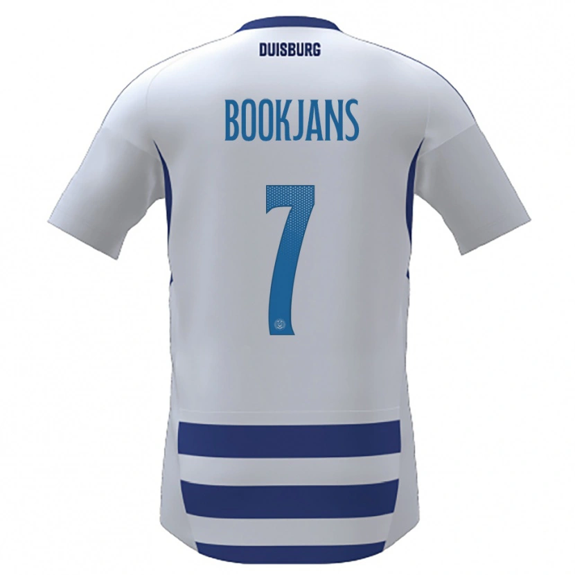 Danxen Dames Jakob Bookjans #7 Wit Blauw Thuisshirt Thuistenue 2025/26 T-Shirt België