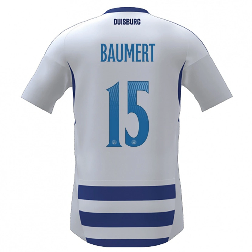 Danxen Dames Moritz Baumert #15 Wit Blauw Thuisshirt Thuistenue 2025/26 T-Shirt België