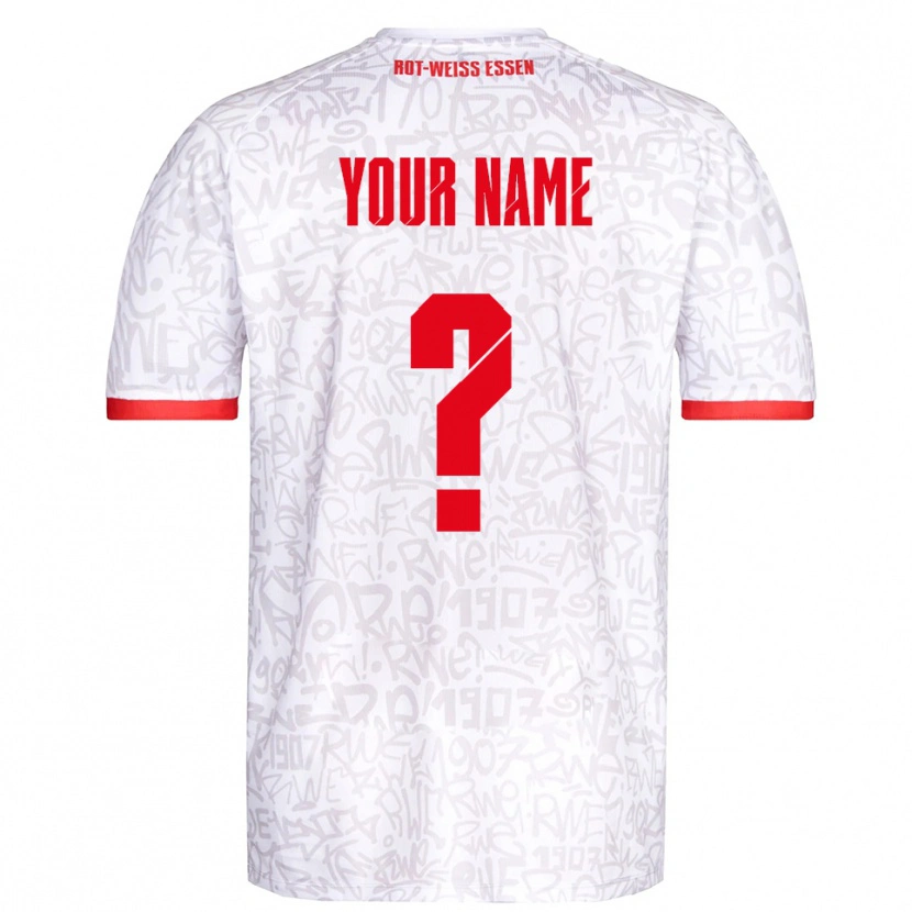 Danxen Dames Uw Naam #0 Wit Rood Thuisshirt Thuistenue 2025/26 T-Shirt België