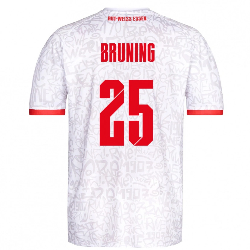 Danxen Dames Malte Brüning #25 Wit Rood Thuisshirt Thuistenue 2025/26 T-Shirt België