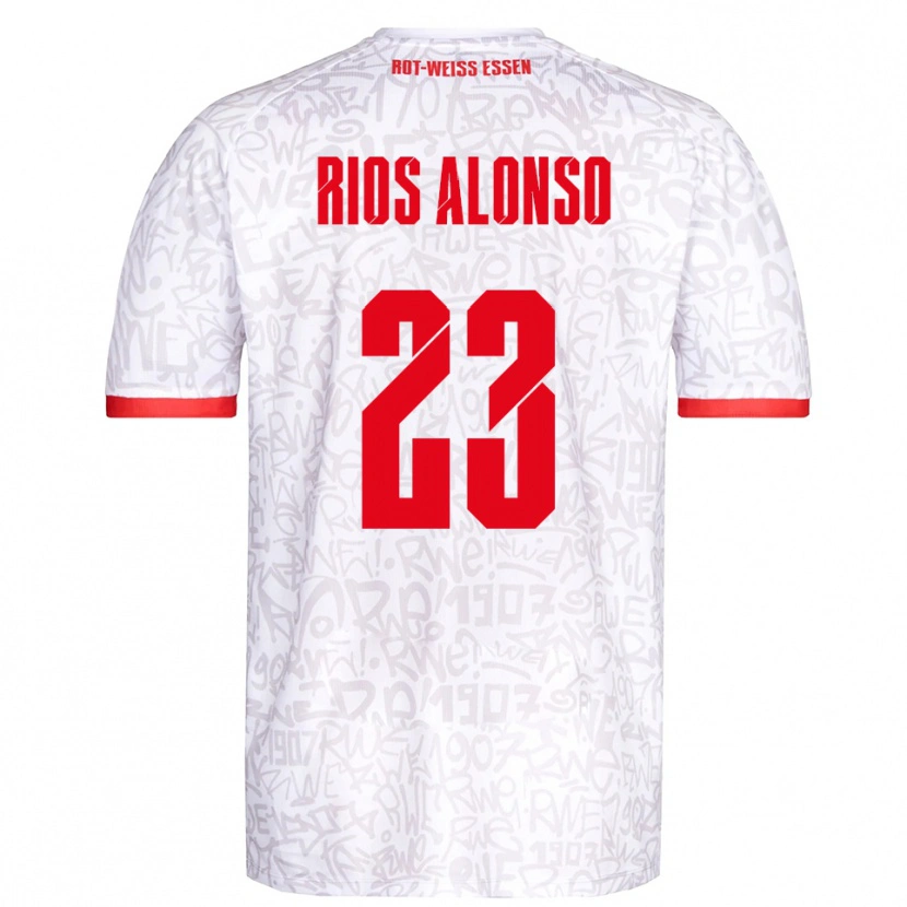 Danxen Dames José Enrique Ríos Alonso #23 Wit Rood Thuisshirt Thuistenue 2025/26 T-Shirt België