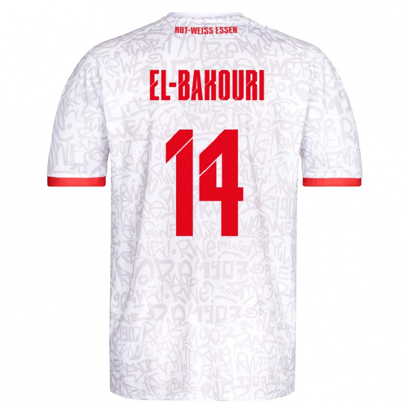 Danxen Dames Ibrahim El-Bakouri #14 Wit Rood Thuisshirt Thuistenue 2025/26 T-Shirt België