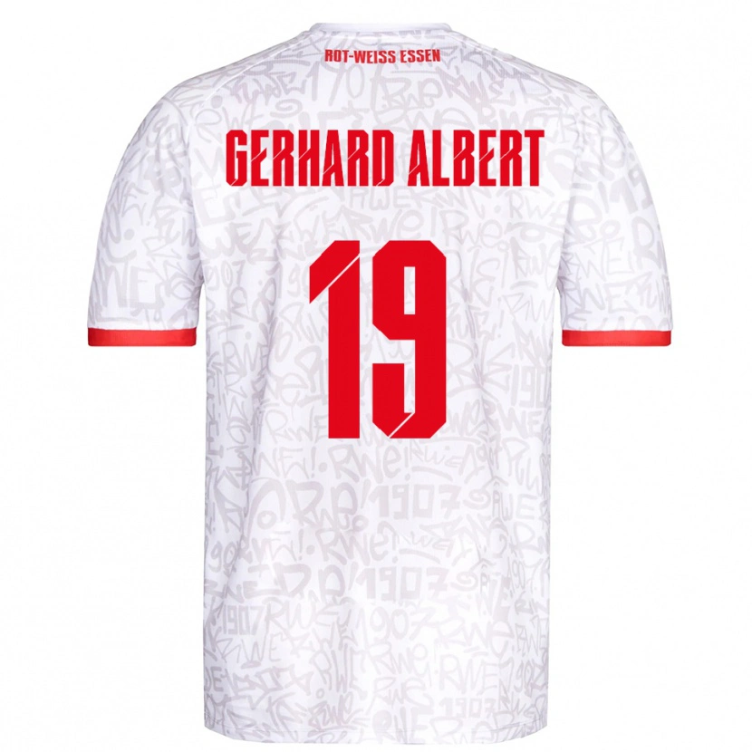 Danxen Dames Naufal Driss Gerhard Albert #19 Wit Rood Thuisshirt Thuistenue 2025/26 T-Shirt België