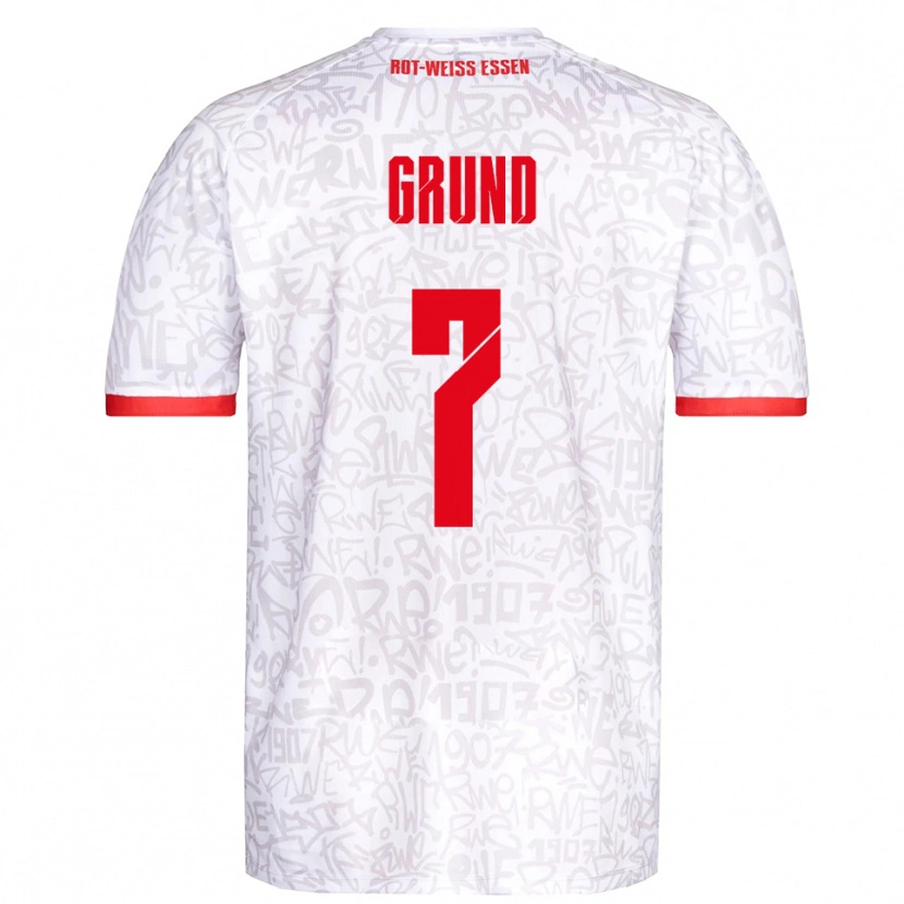 Danxen Dames Kevin Grund #7 Wit Rood Thuisshirt Thuistenue 2025/26 T-Shirt België