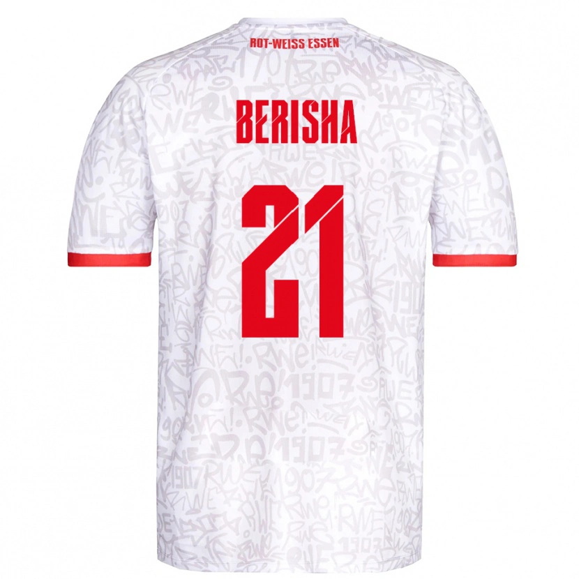 Danxen Dames Dion Berisha #21 Wit Rood Thuisshirt Thuistenue 2025/26 T-Shirt België