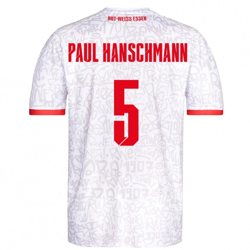 Danxen Dames Theodor Paul Hanschmann #5 Wit Rood Thuisshirt Thuistenue 2025/26 T-Shirt België
