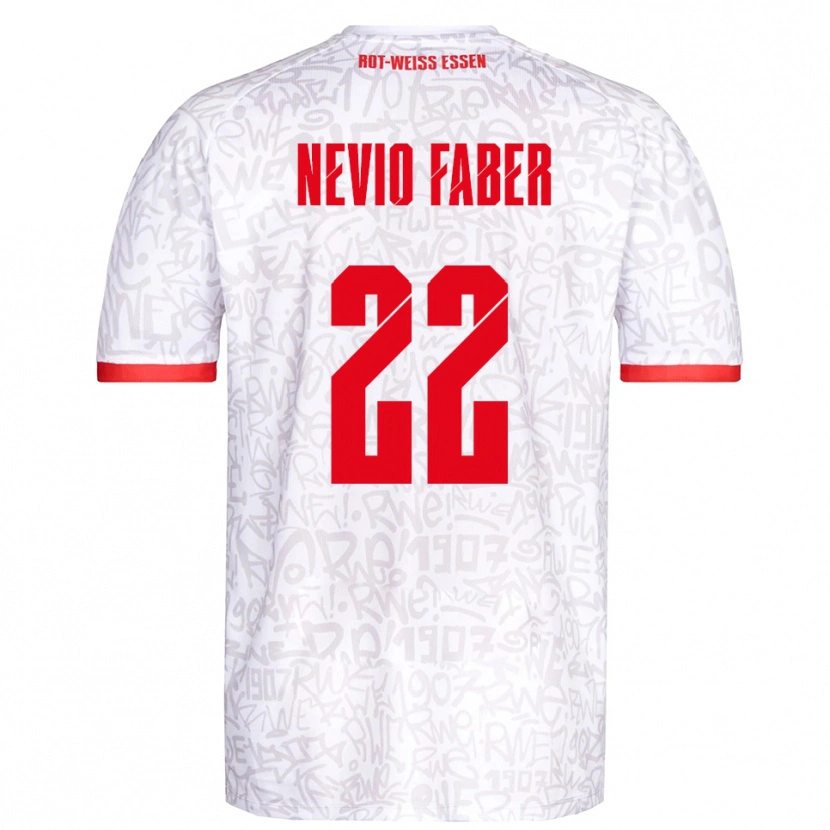 Danxen Dames Arne Nevio Faber #22 Wit Rood Thuisshirt Thuistenue 2025/26 T-Shirt België