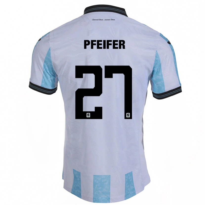 Danxen Dames Manuel Pfeifer #27 Wit Hemelsblauw Thuisshirt Thuistenue 2025/26 T-Shirt België