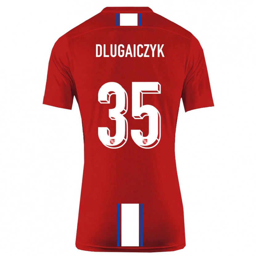 Danxen Dames Alexander Dlugaiczyk #35 Rood Wit Thuisshirt Thuistenue 2025/26 T-Shirt België