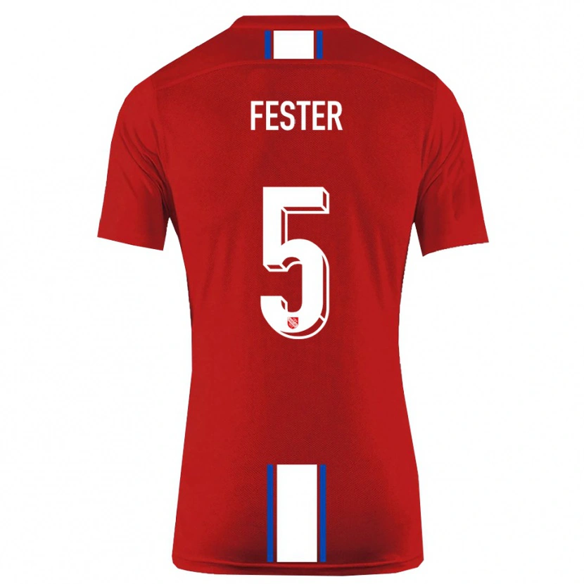 Danxen Dames Luka Fester #5 Rood Wit Thuisshirt Thuistenue 2025/26 T-Shirt België