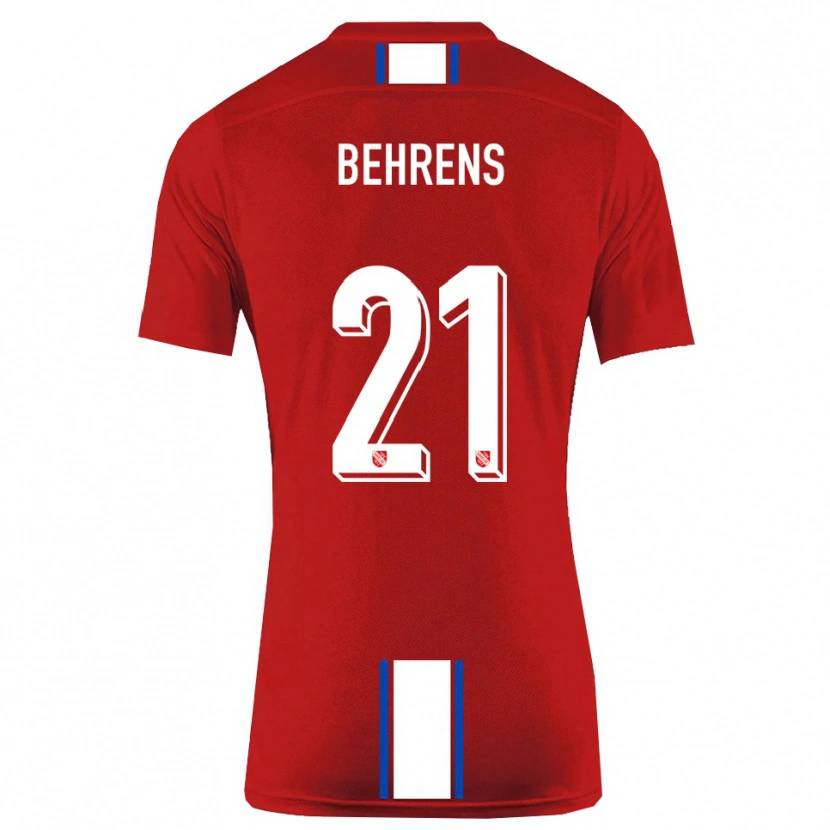 Danxen Dames Irichad Behrens #21 Rood Wit Thuisshirt Thuistenue 2025/26 T-Shirt België
