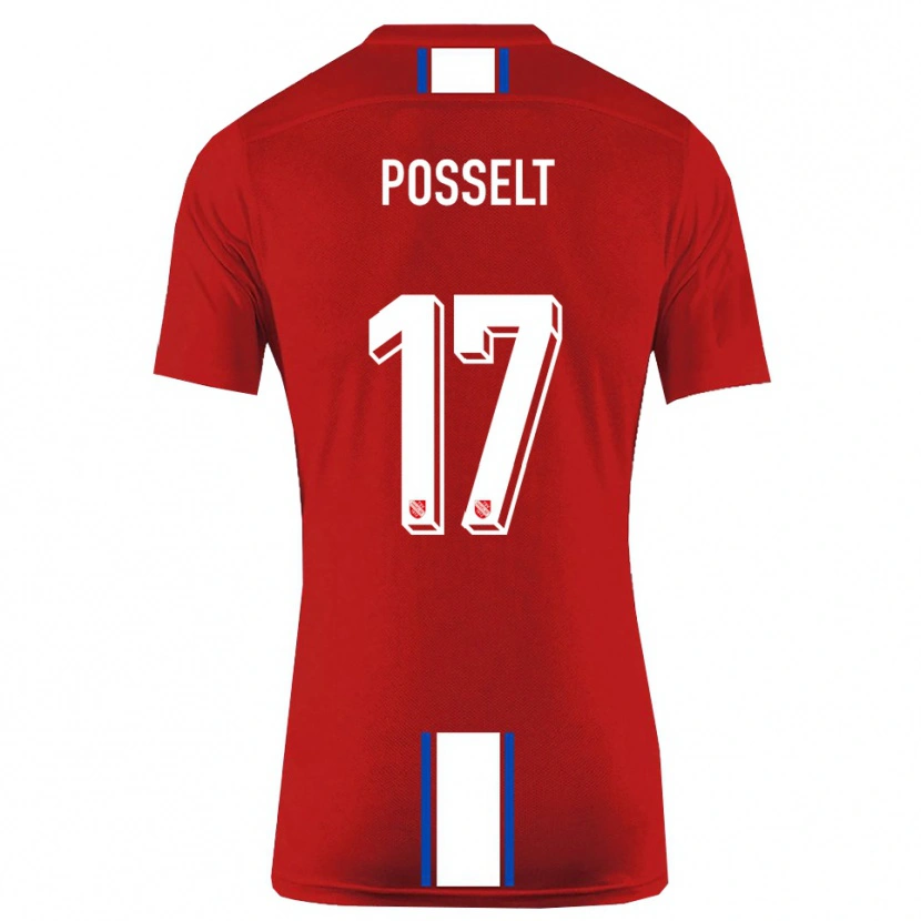 Danxen Dames John Posselt #17 Rood Wit Thuisshirt Thuistenue 2025/26 T-Shirt België