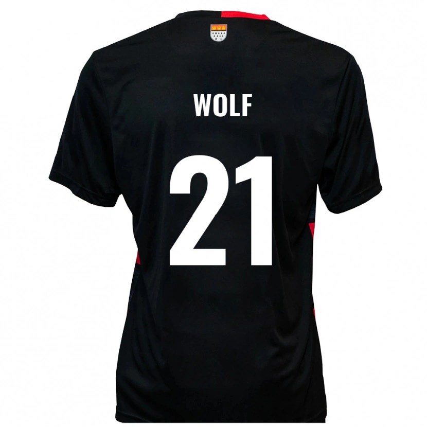 Danxen Dames Lucas Wolf #21 Zwart Rood Thuisshirt Thuistenue 2025/26 T-Shirt België