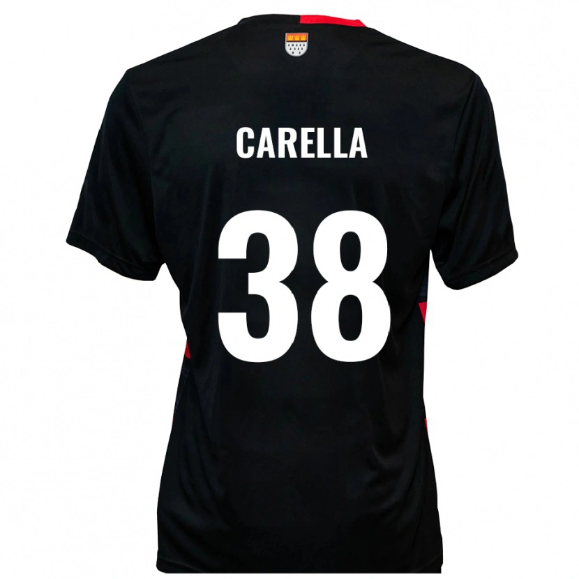Danxen Dames Samuele Carella #38 Zwart Rood Thuisshirt Thuistenue 2025/26 T-Shirt België