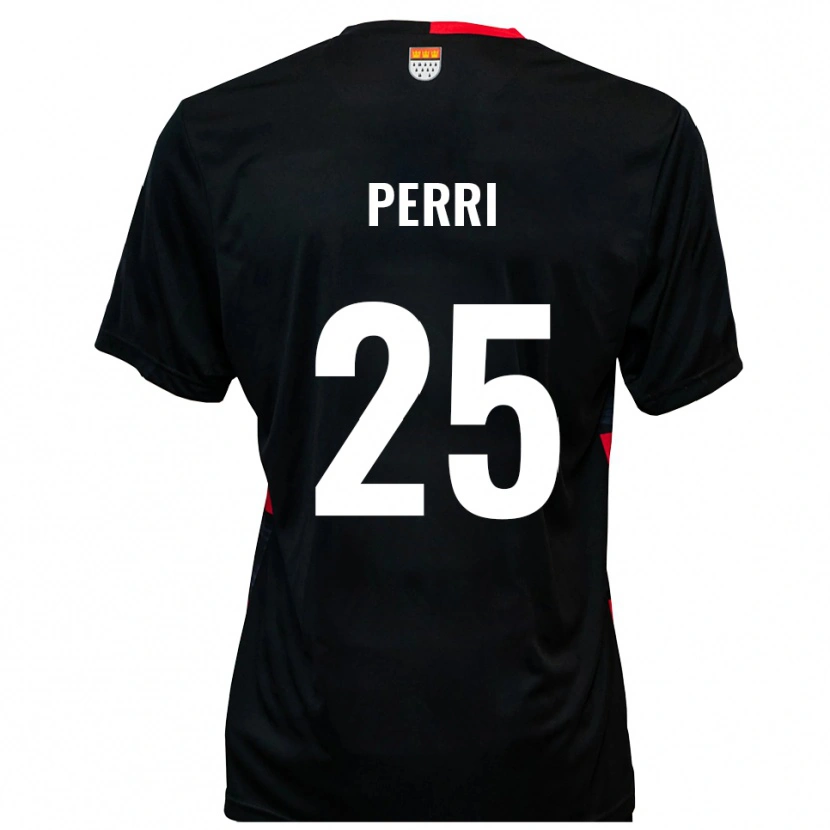 Danxen Dames Diego Perri #25 Zwart Rood Thuisshirt Thuistenue 2025/26 T-Shirt België
