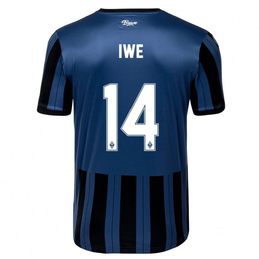 Danxen Dames Emmanuel Iwe #14 Blauw Grijs Zwart Thuisshirt Thuistenue 2025/26 T-Shirt België
