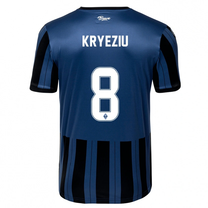 Danxen Dames Denis Kryeziu #8 Blauw Grijs Zwart Thuisshirt Thuistenue 2025/26 T-Shirt België