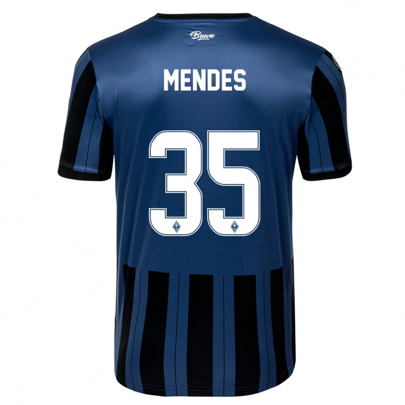 Danxen Dames Djayson Mendes #35 Blauw Grijs Zwart Thuisshirt Thuistenue 2025/26 T-Shirt België