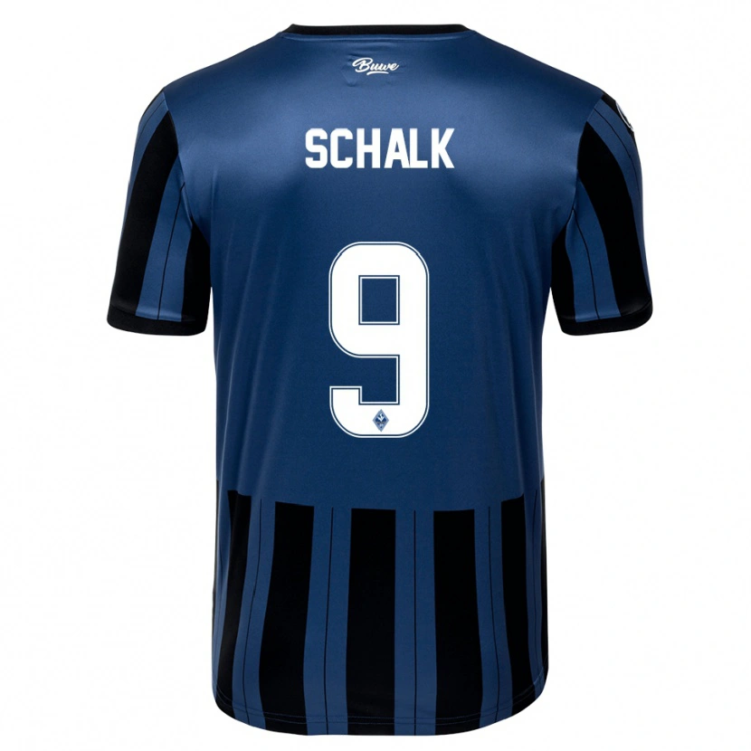 Danxen Dames Elias Schalk #9 Blauw Grijs Zwart Thuisshirt Thuistenue 2025/26 T-Shirt België