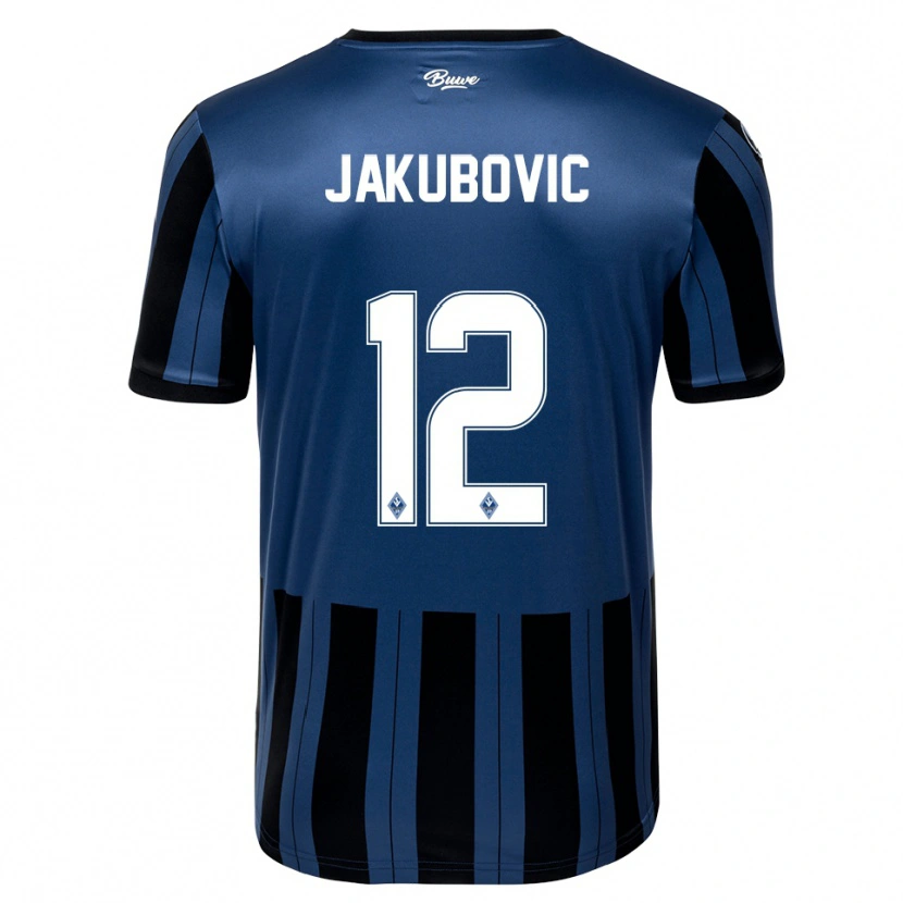 Danxen Dames Harun Jakubovic #12 Blauw Grijs Zwart Thuisshirt Thuistenue 2025/26 T-Shirt België