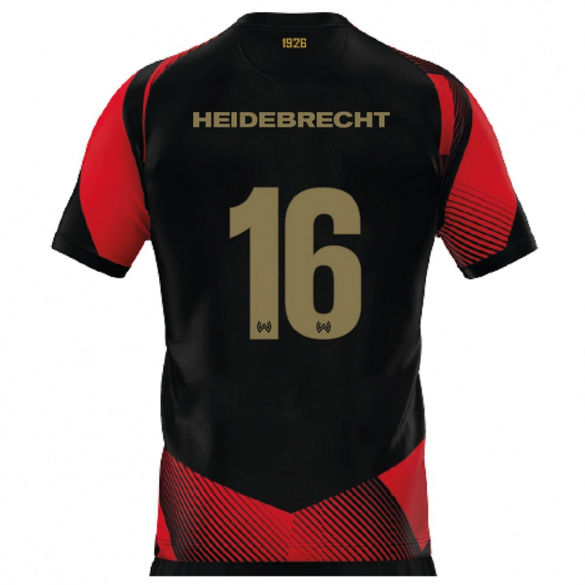 Danxen Dames Elias Heidebrecht #16 Zwart Rood Thuisshirt Thuistenue 2025/26 T-Shirt België