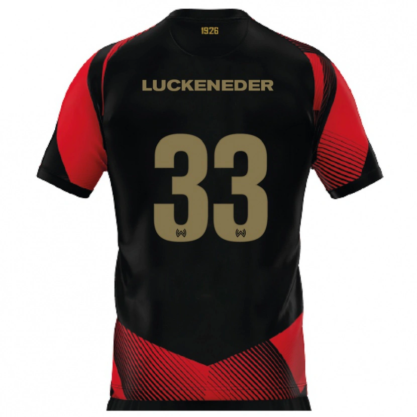 Danxen Dames Felix Luckeneder #33 Zwart Rood Thuisshirt Thuistenue 2025/26 T-Shirt België