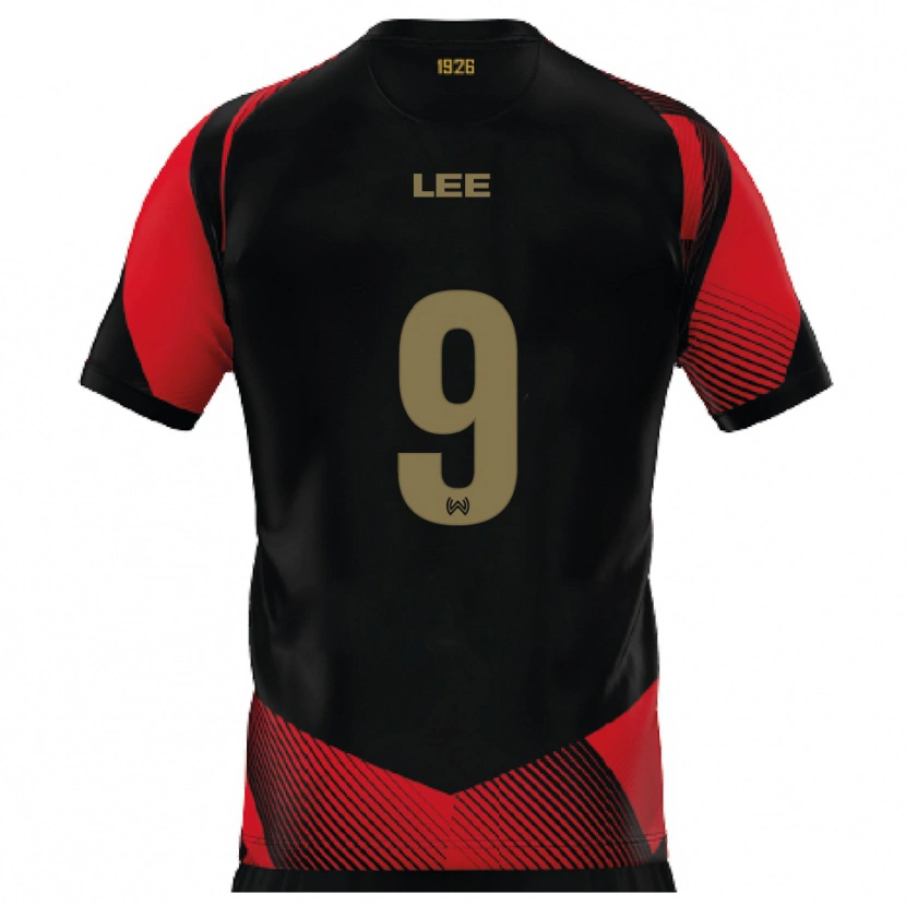 Danxen Dames Seong-Hyun Lee #9 Zwart Rood Thuisshirt Thuistenue 2025/26 T-Shirt België