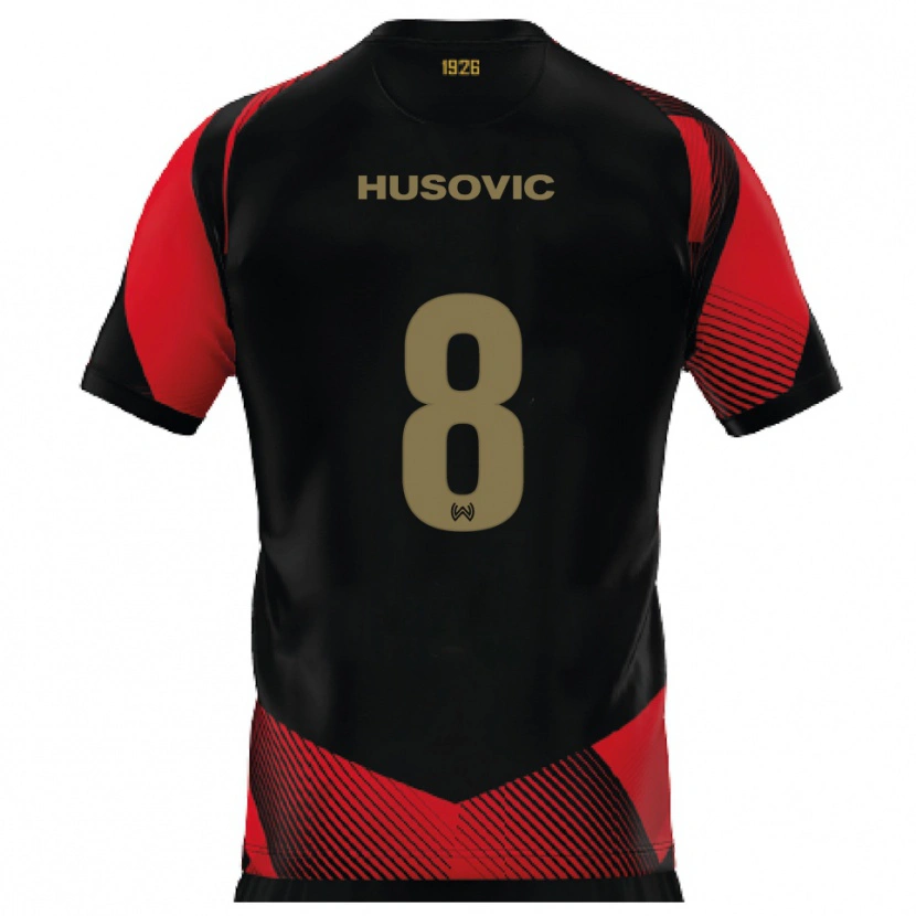 Danxen Dames Amin Husovic #8 Zwart Rood Thuisshirt Thuistenue 2025/26 T-Shirt België
