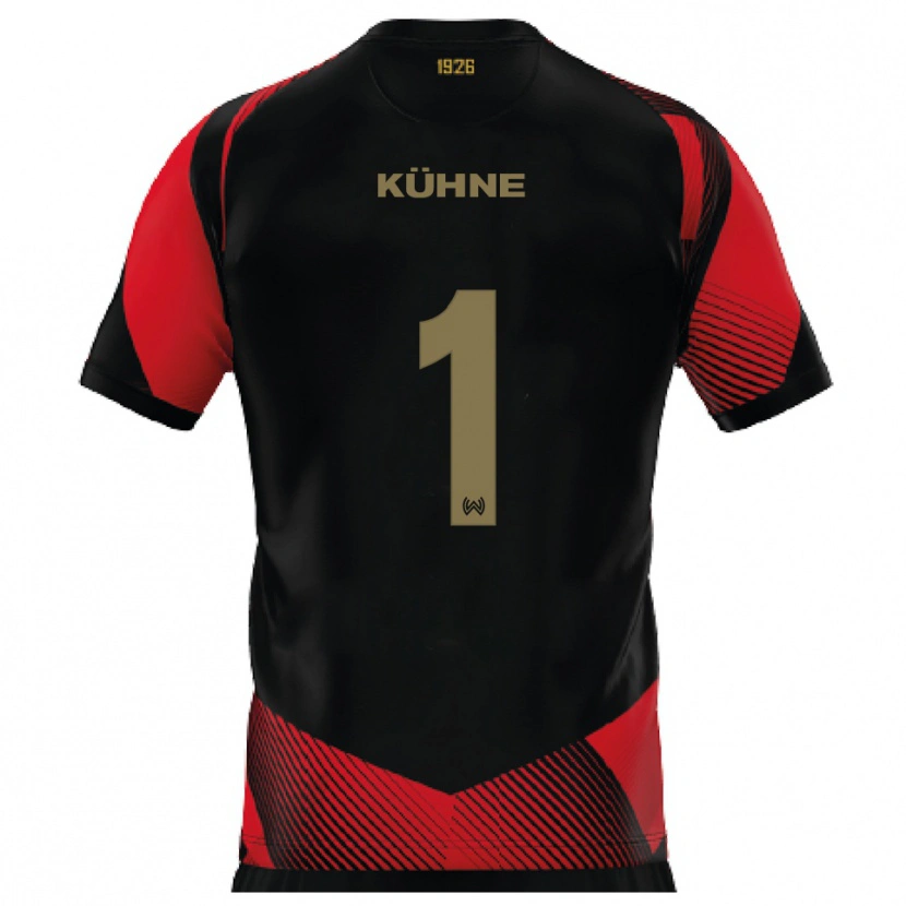 Danxen Dames Lars Kühne #1 Zwart Rood Thuisshirt Thuistenue 2025/26 T-Shirt België