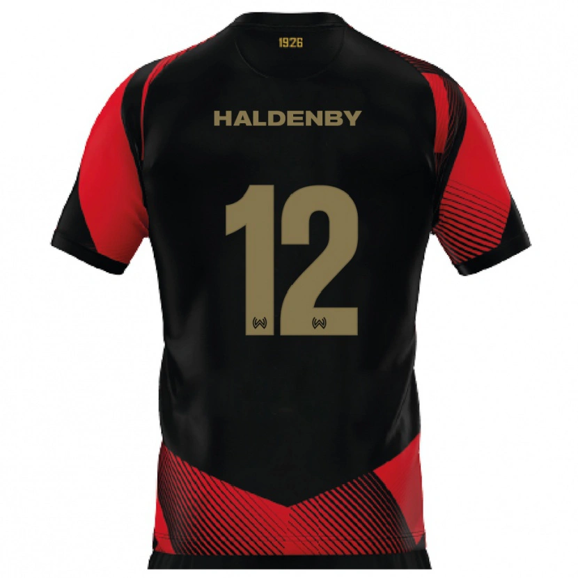 Danxen Dames Ben Haldenby #12 Zwart Rood Thuisshirt Thuistenue 2025/26 T-Shirt België