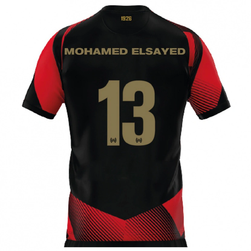 Danxen Dames Samir Mohamed Elsayed #13 Zwart Rood Thuisshirt Thuistenue 2025/26 T-Shirt België