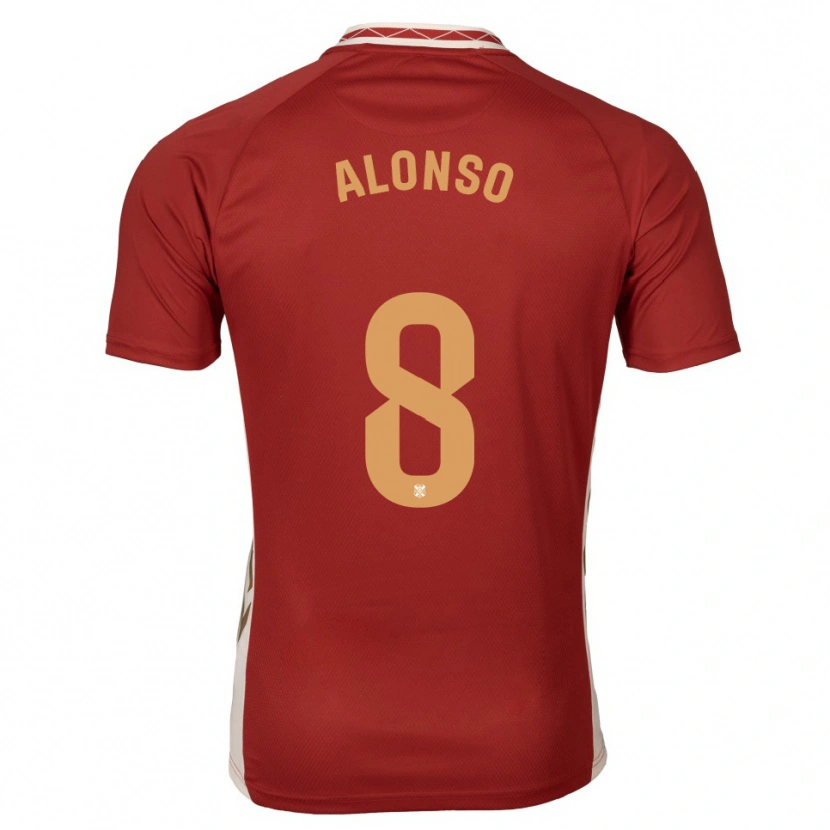 Danxen Dames Javi Alonso #8 Bordeaux Goud Uitshirt Uittenue 2025/26 T-Shirt België